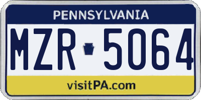 PA license plate MZR5064