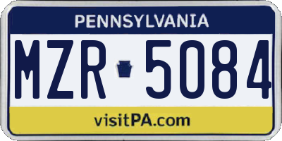 PA license plate MZR5084