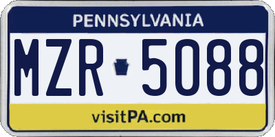 PA license plate MZR5088