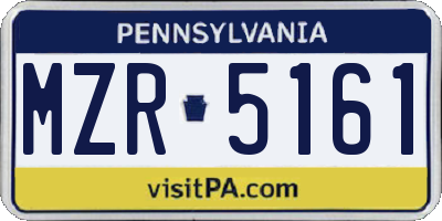 PA license plate MZR5161