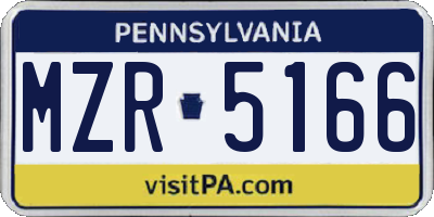 PA license plate MZR5166