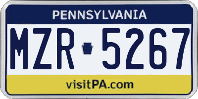 PA license plate MZR5267