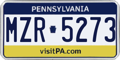 PA license plate MZR5273