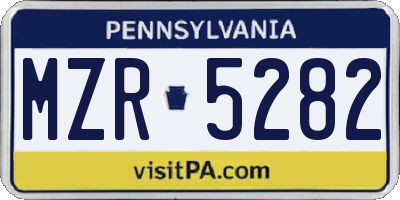PA license plate MZR5282