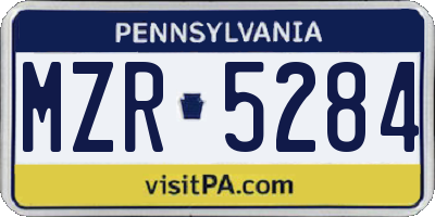 PA license plate MZR5284