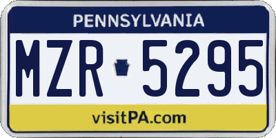 PA license plate MZR5295