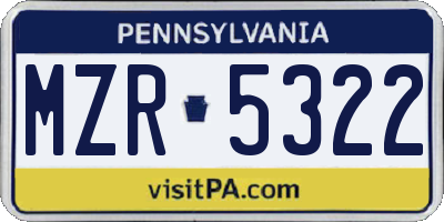 PA license plate MZR5322