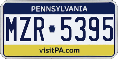 PA license plate MZR5395