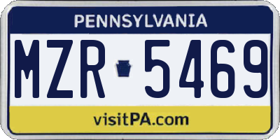 PA license plate MZR5469