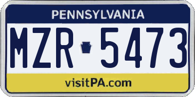 PA license plate MZR5473