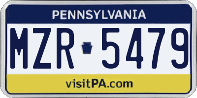 PA license plate MZR5479