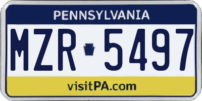 PA license plate MZR5497