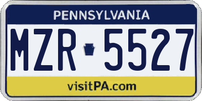PA license plate MZR5527