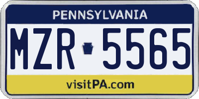 PA license plate MZR5565
