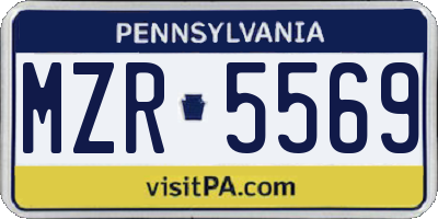 PA license plate MZR5569
