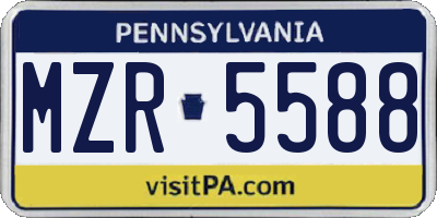 PA license plate MZR5588