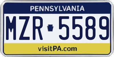 PA license plate MZR5589