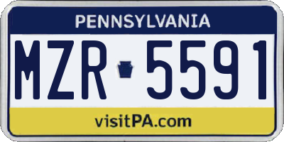PA license plate MZR5591