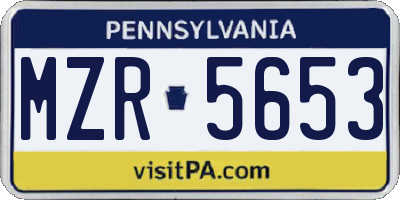 PA license plate MZR5653