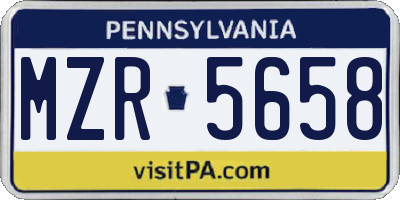PA license plate MZR5658