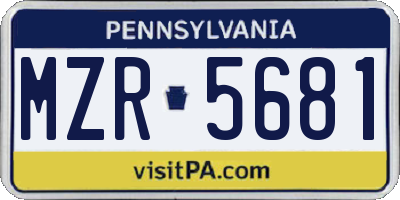 PA license plate MZR5681