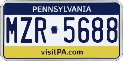PA license plate MZR5688