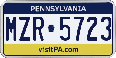 PA license plate MZR5723