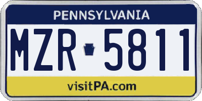 PA license plate MZR5811