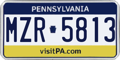 PA license plate MZR5813
