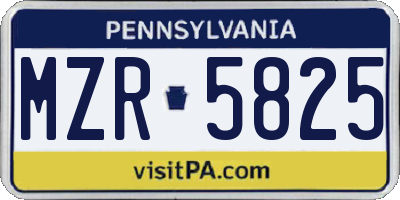 PA license plate MZR5825