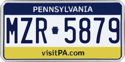 PA license plate MZR5879