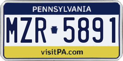 PA license plate MZR5891