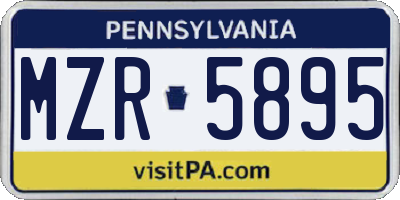 PA license plate MZR5895