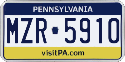 PA license plate MZR5910