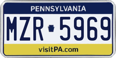 PA license plate MZR5969