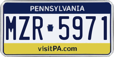 PA license plate MZR5971
