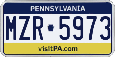 PA license plate MZR5973