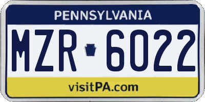 PA license plate MZR6022