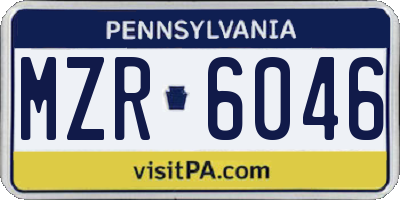 PA license plate MZR6046