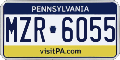 PA license plate MZR6055