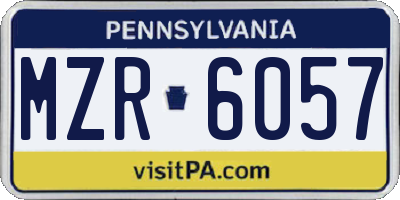 PA license plate MZR6057