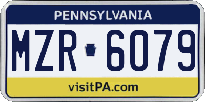 PA license plate MZR6079