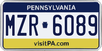 PA license plate MZR6089