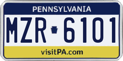 PA license plate MZR6101