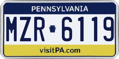 PA license plate MZR6119