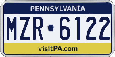 PA license plate MZR6122