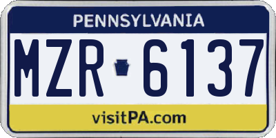 PA license plate MZR6137
