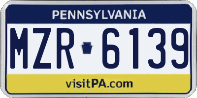 PA license plate MZR6139