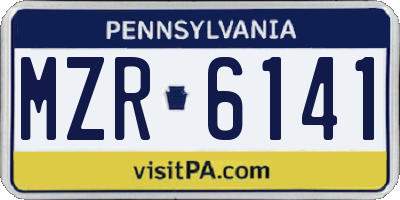 PA license plate MZR6141