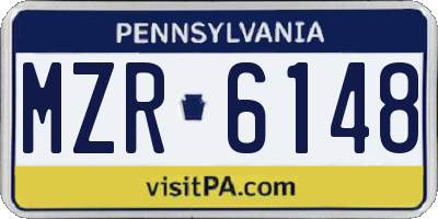 PA license plate MZR6148